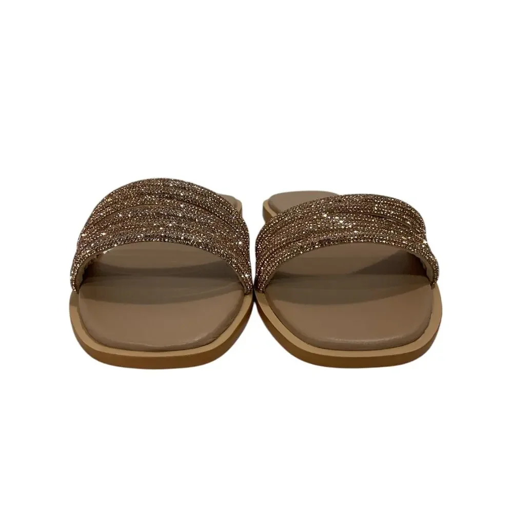 Kaanas Embellished Almond Centenary Slide Sandals Size 9